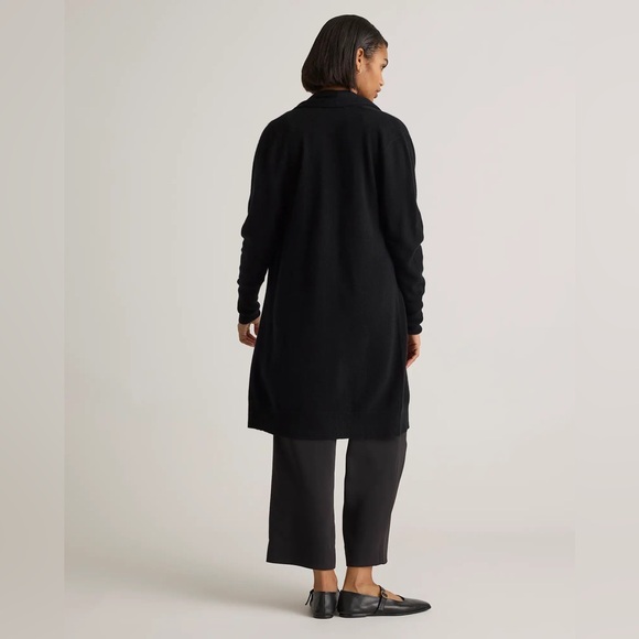 Quince 100% Mongolian Cashmere Black Duster Long Cardigan Sweater S - Picture 5 of 10